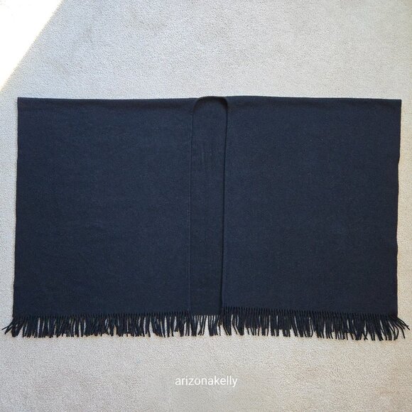 Oversized THICK Wool Wrap Flawless Black Fringe Men's Tall Plus - Picture 1 of 15